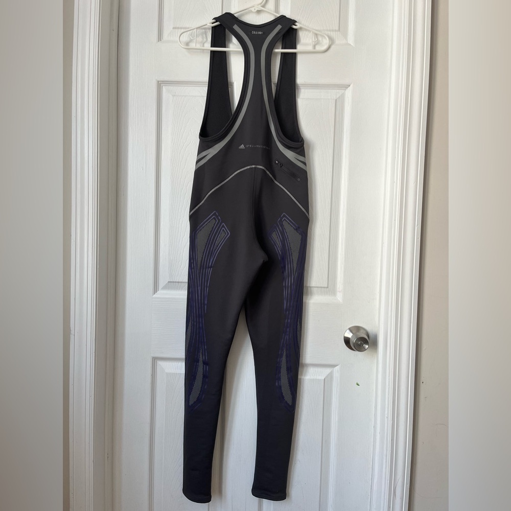 Adidas Stella McCartney Bib Tights Jumpsuit Black Gray Women's Small - Picture 4 of 11